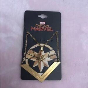 Captain Marvel Gold Pendant Necklace